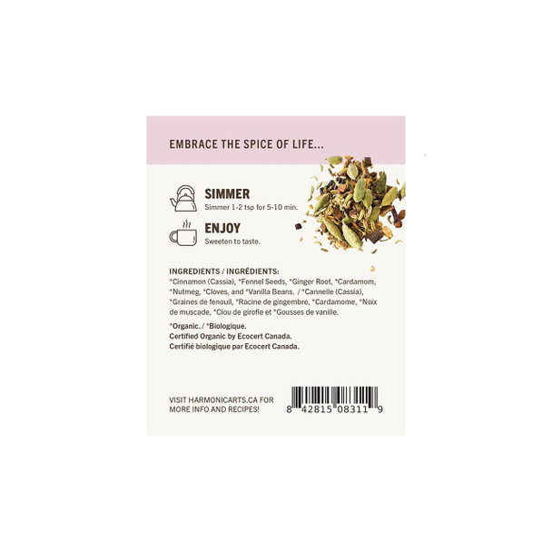 Harmonic Arts Tea Chai Spice ingredients | Optimize Nutrition