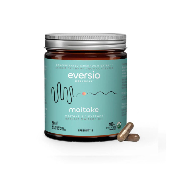 Eversio Wellness Organic Maitake 8:1 Extract 400mg 60Caps Glass Jar | Optimize Nutrition