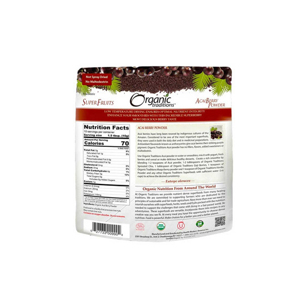 Organic Traditions Acai Berry Powder 100g | Optimize Nutrition