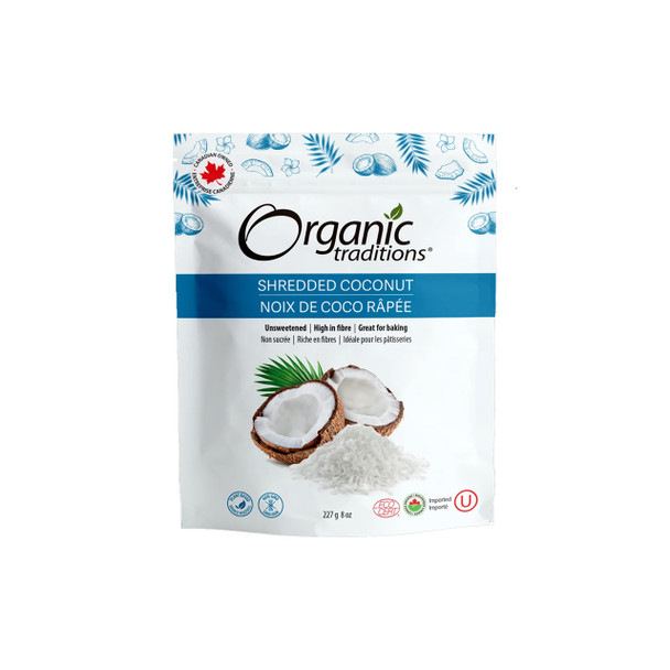 Organic Traditions Shredded Coconut 227g | Optimize Nutrition