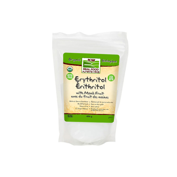 Now Organic Erythritol with MonkFruit 454g | Optimize Nutrition