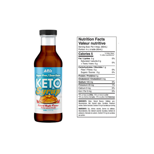 ANS Keto Syrup 355ml Natural Maple Syrup Nutritional Facts | Optimize Nutrition