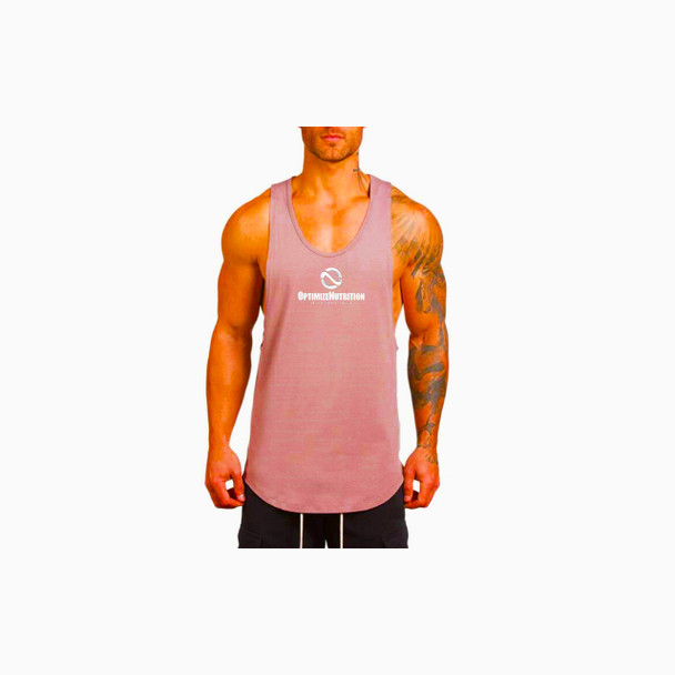 Optimize Nutrition Men's Long Tail Tank Top Pink | Optimize Nutrition