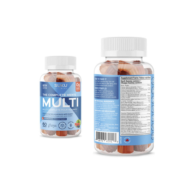 Suku Vitamins Men's Multi 60 Gummies Supplement Facts | Optimize Nutrition