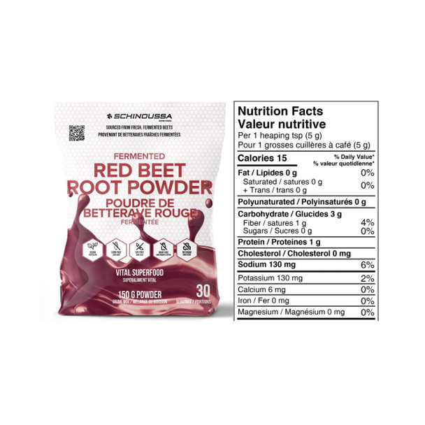 Schinoussa Fermented Red Beet Powder 150g Nutrition Facts | Optimize Nutrition