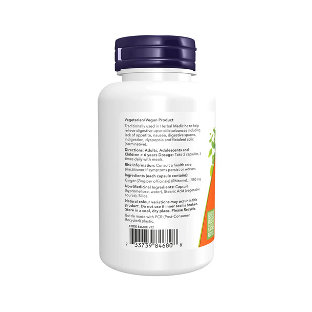 Now Ginger Root 550mg 100Vcap Ingredients | Optimize Nutrition