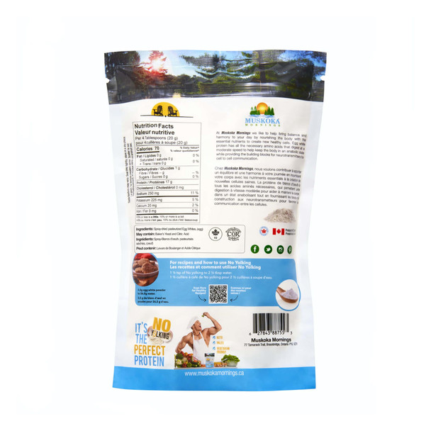Muskoka Mornings 100% Pure Egg White Protein 500g Ingredients | Optimize Nutrition