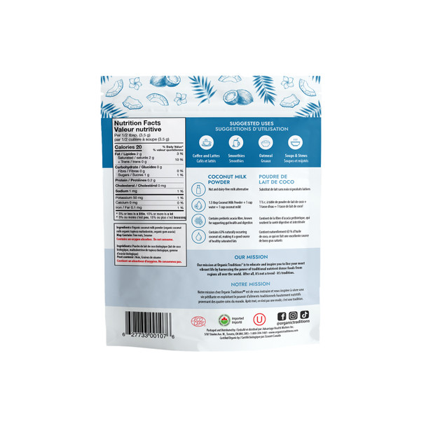 Organic Traditions Coconut Milk Powder 150g Ingredients | Optimize Nutrition