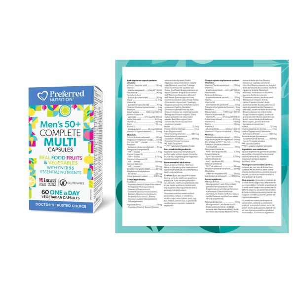 Preferred Nutrition Men's 50+ Complete Multi Ingredients | Optimize Nutrition