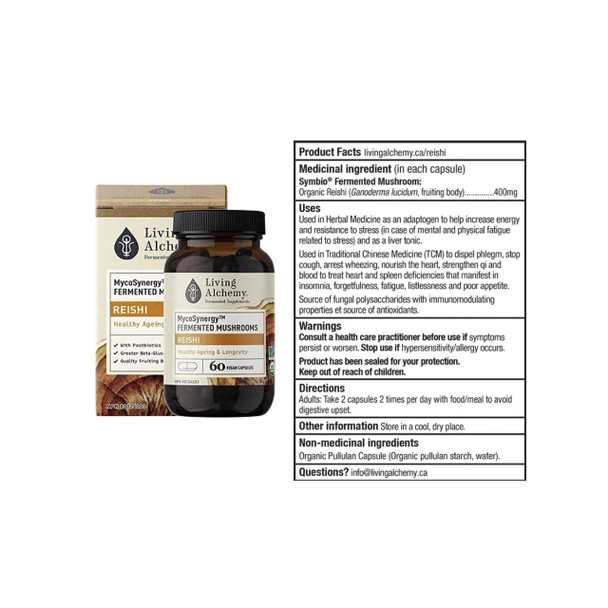 Living Alchemy MycoSynergy Fermented Reishi 60Vcap Ingredients | Optimize Nutrition
