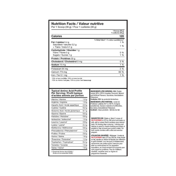 Proline Iso Platinum Sustained Release 4lb Ingredients | Optimize Nutrition