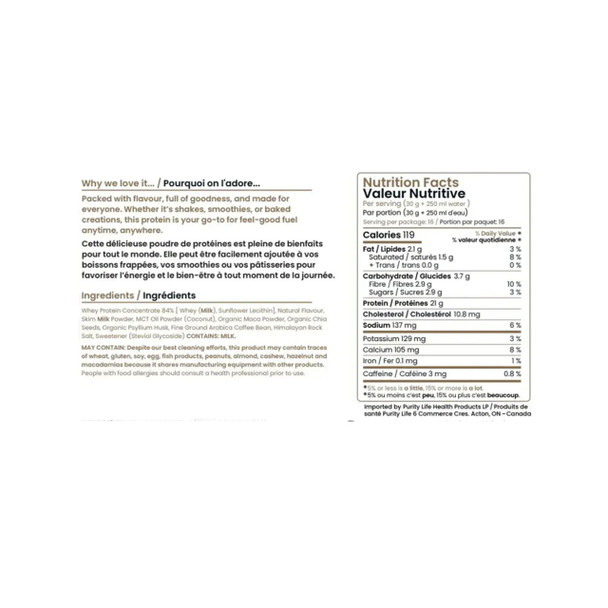 Happy Way Whey Protein 500g Coffee Flavour Ingredients | Optimize Nutrition