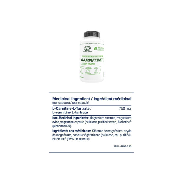 PVL Pure Vita Labs Carnitine Ingredients | Optimize Nutrition