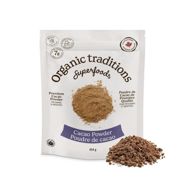Organic Traditions Cacao Powder 227g | Optimize Nutrition