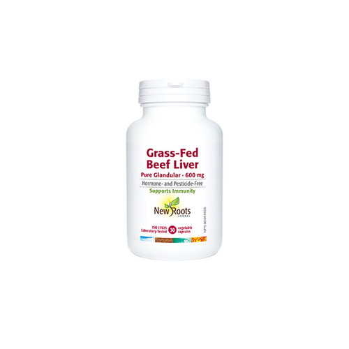 New Roots Grass Fed Beef Liver Raw Glandular 600mg 30Vcap