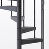 all black steel spiral staircase with adjustable height