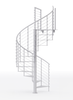 all white steel code spiral staircase kit with line rail