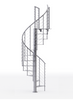 all gray steel spiral staircase kit with line rail