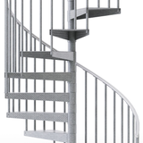code compliant diamond plate outdoor spiral staircase with aluminum handrail