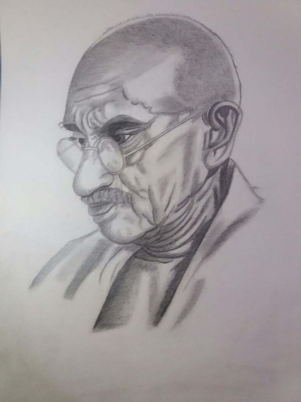 mahatma gandhi pencil art