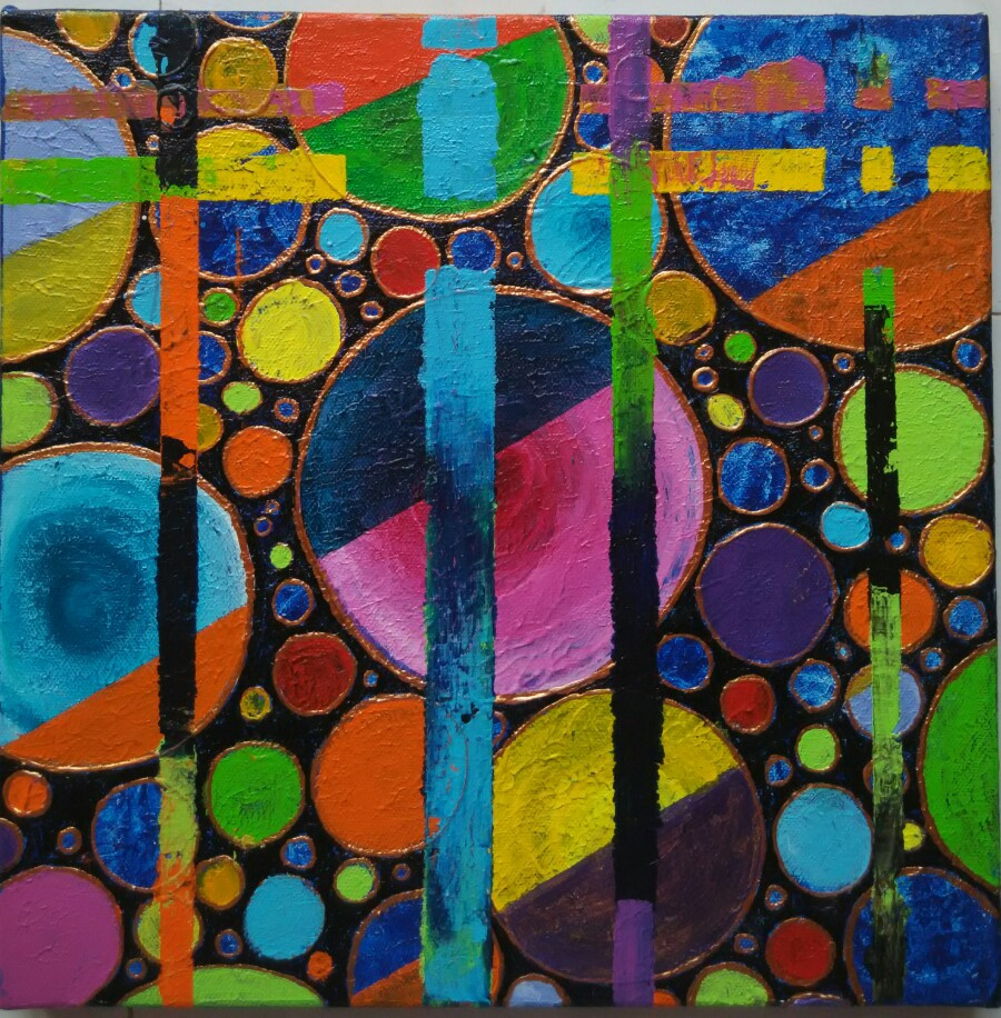 Buy Abstract Circles Handmade Painting By Ujwala Chavan Code Art 1243 11583 Paintings For Sale Online In India