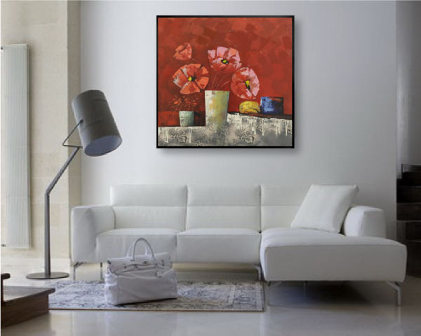 StillLifeVase3 28in X 28in (Framed) Florals, Buy Beautiful Handmade