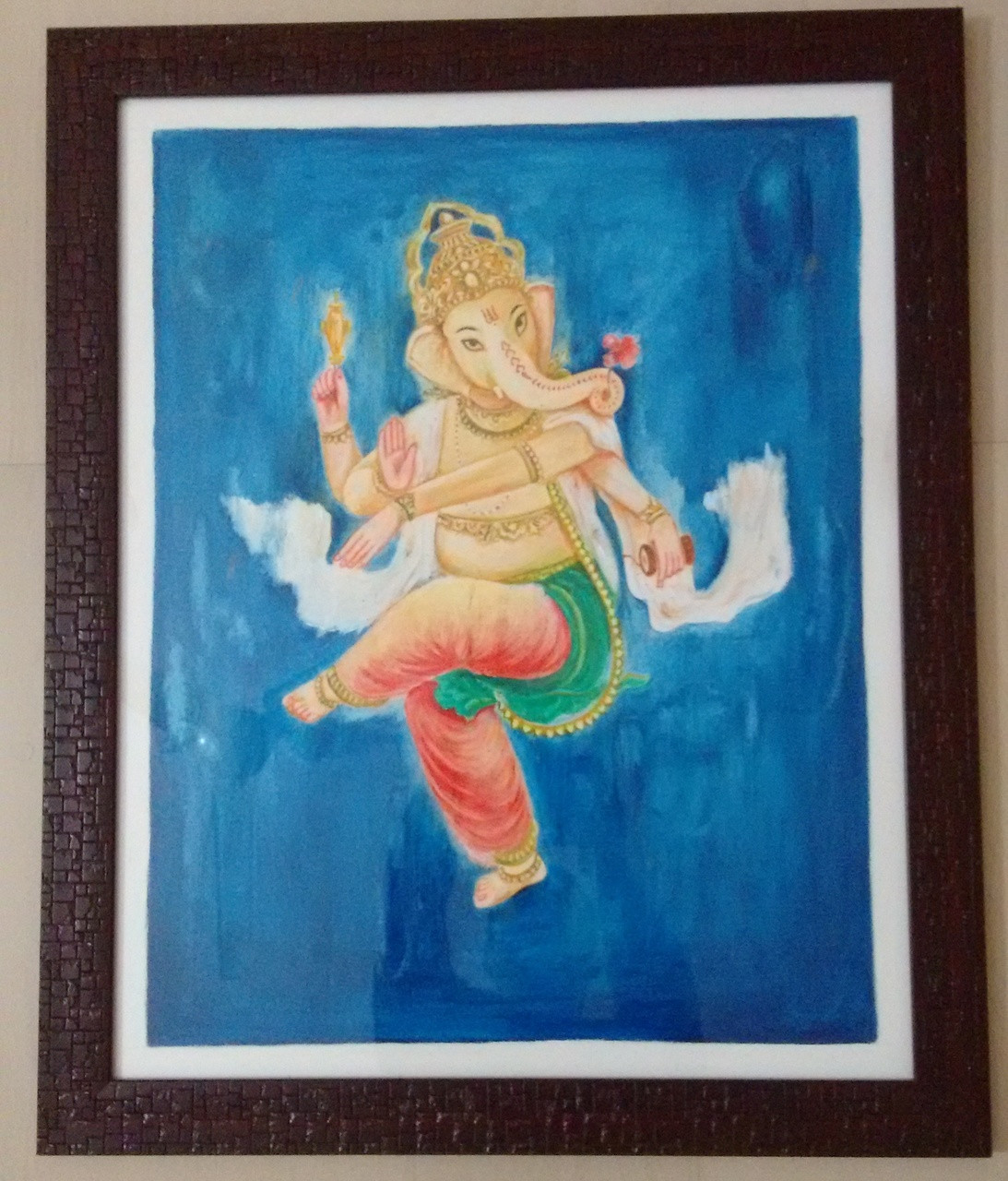 Buy Dancing Ganesha Handmade Painting by Gopal Rao. Code ...