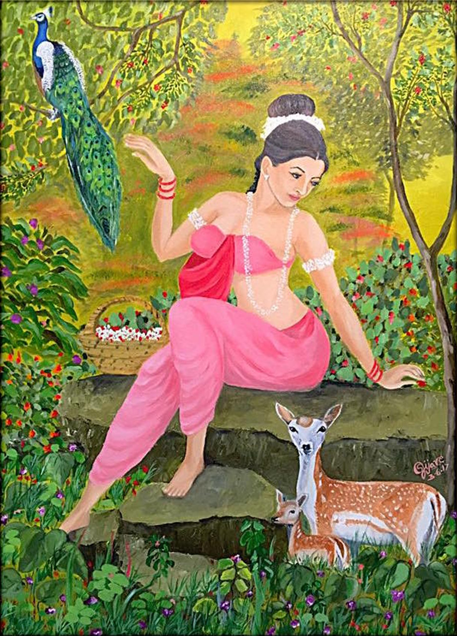 Buy Shakuntala Handmade Painting by SUBHASH GIJARE. Code ...
