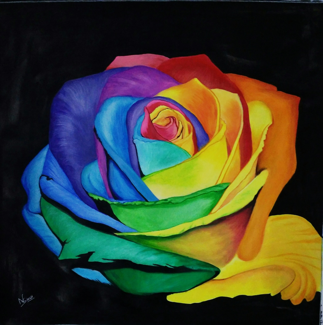 Buy Beautiful Rose Handmade Painting By Nagendra Singh Code