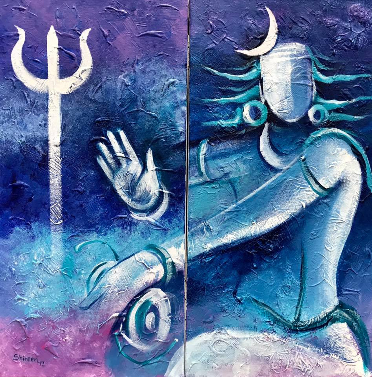 Buy Lord Shiva Handmade Painting by Shireen Malayya. Code ...