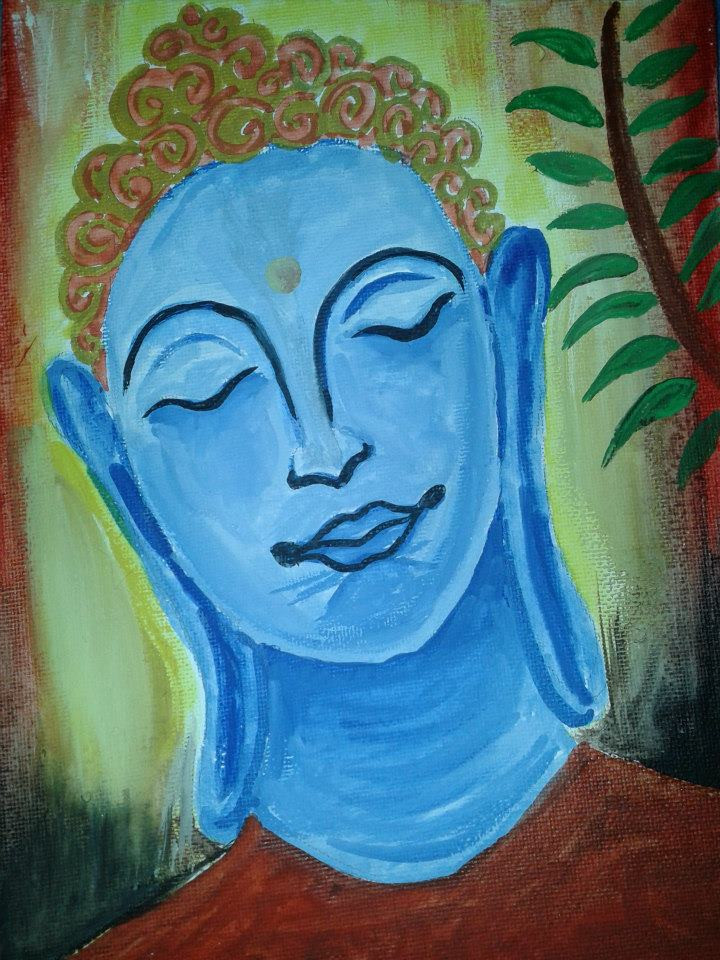 buddha 05in x 08in canvas board art syas05 0508 poster colors artist santhiya s buddha buddhism buy painting buddha handpainted art painting 05in x 08in border framed