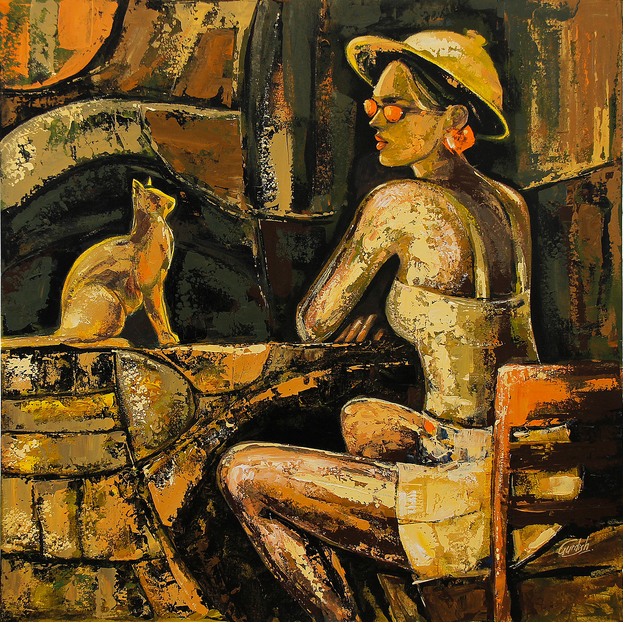 Buy Jack Off Jill My Cat Handmade Painting By Gurdish Pannu