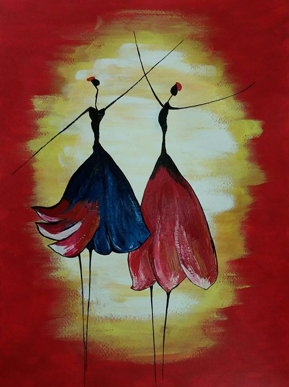 Buy The Dancing Dolls Handmade Painting by Meghna A. Code:ART_4595 ...