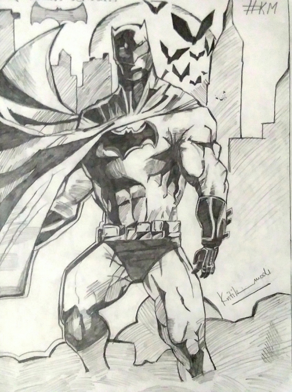 Buy Batman The Dark Knight Handmade Painting By Kritik Modi Code Art 4657 27937 Paintings For Sale Online In India
