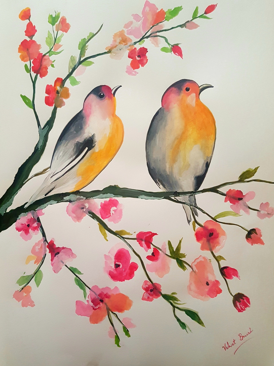 Buy Birds Handmade Painting By Indu P K Code Art 3983 28390