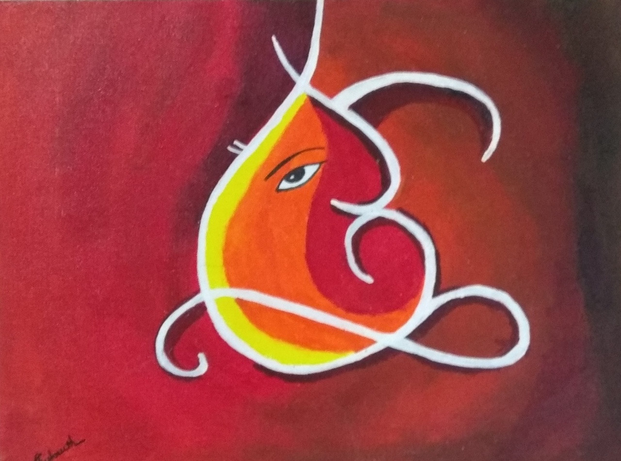 Buy lord ganesh in acrylics Handmade Painting by SUSHRUTHA REDDY ...