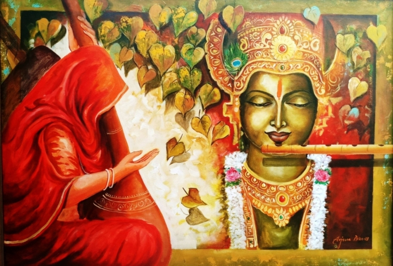 Buy Meera ke krishna Handmade Painting by ARJUN DAS. Code ...