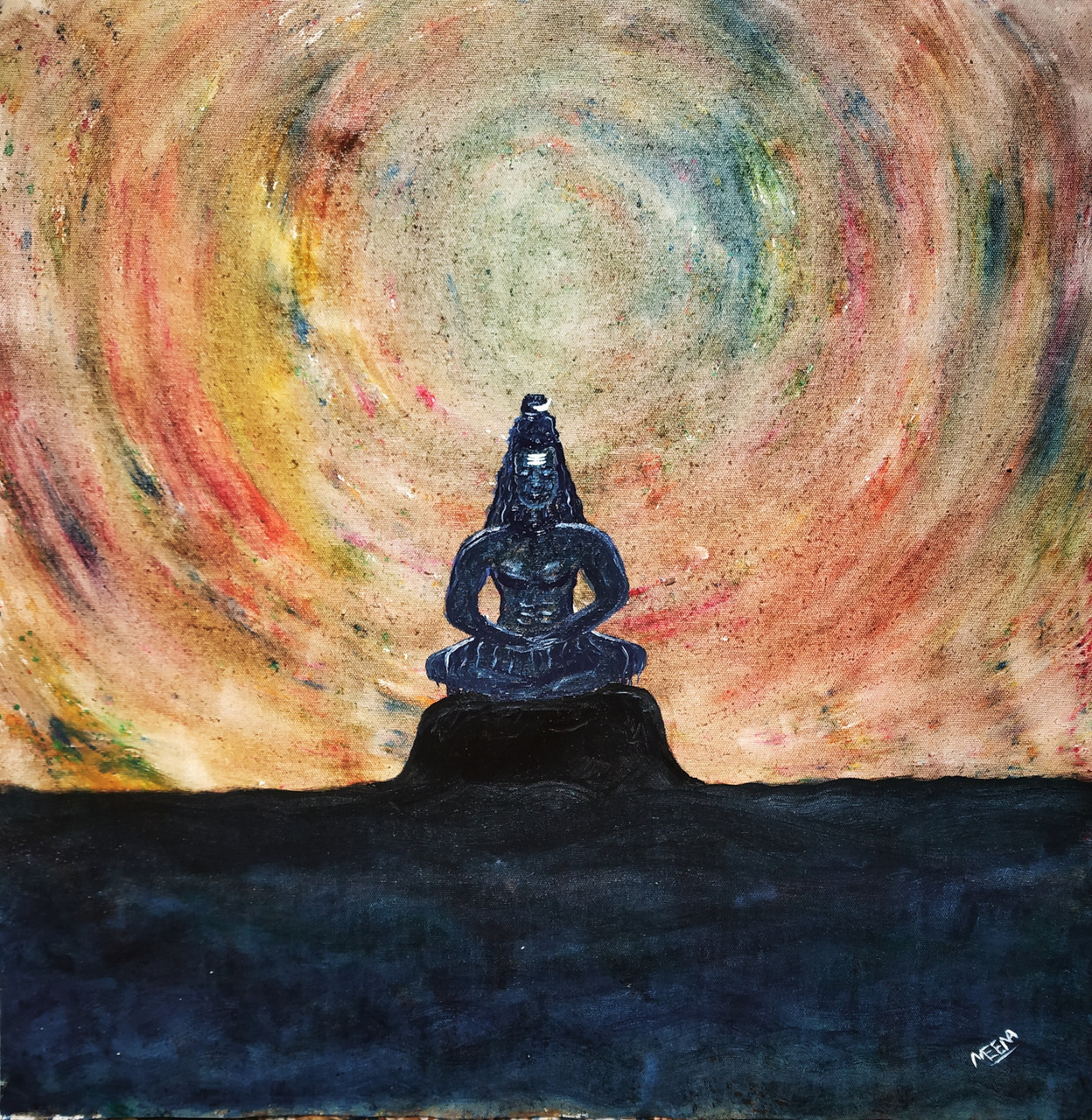 Buy Shiva meditate Handmade Painting by MEENA PANDEY. Code ...
