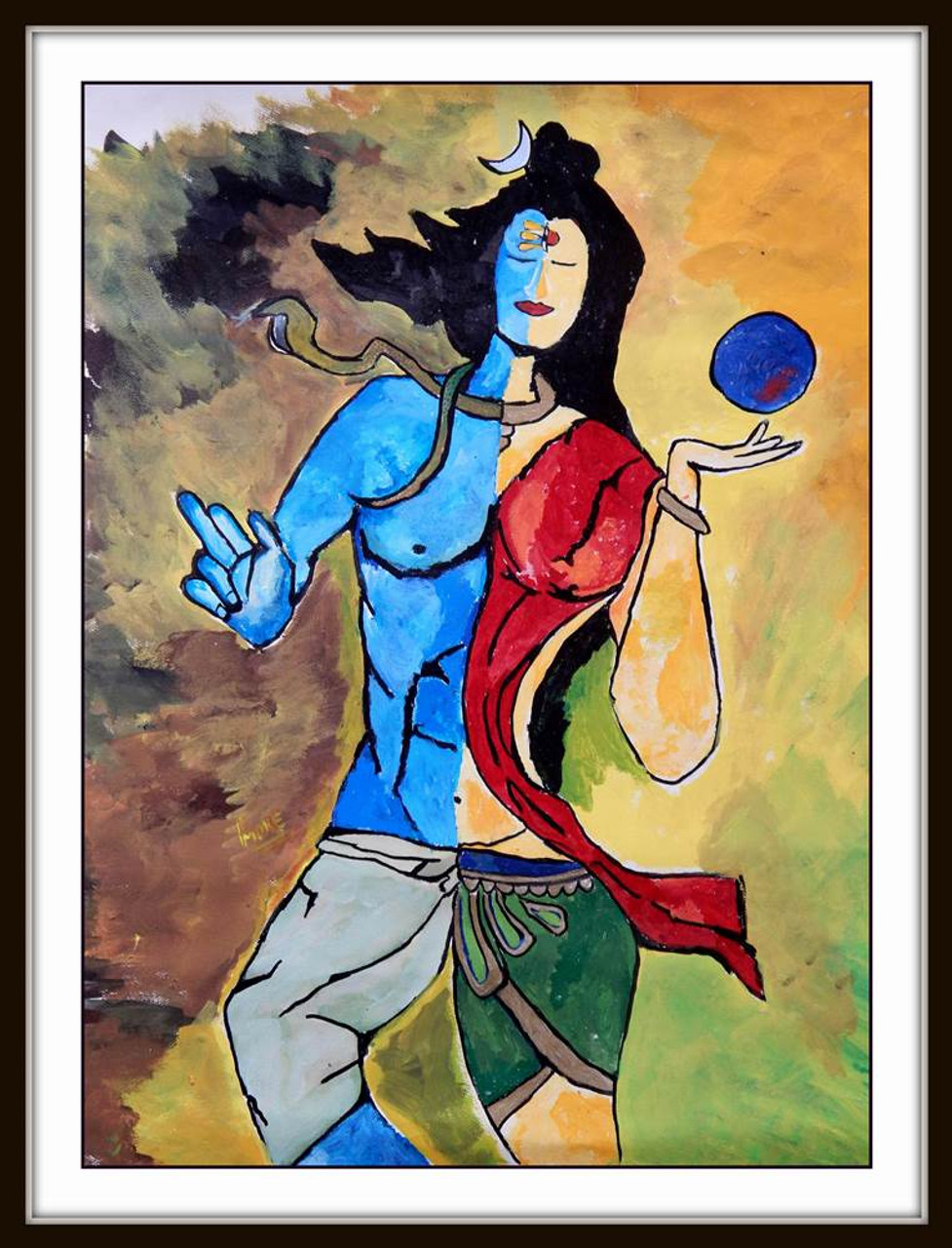 Shiv Parvati - 24in X 30in (Border Framed),ART_PHME43_2430,Artist ...