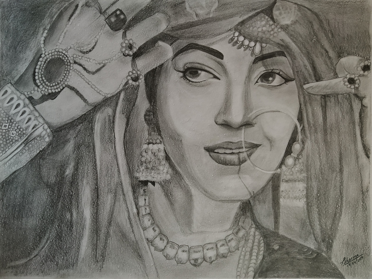 Heart throb Madhubala Painting by Emerging Artist Subhash Bhate