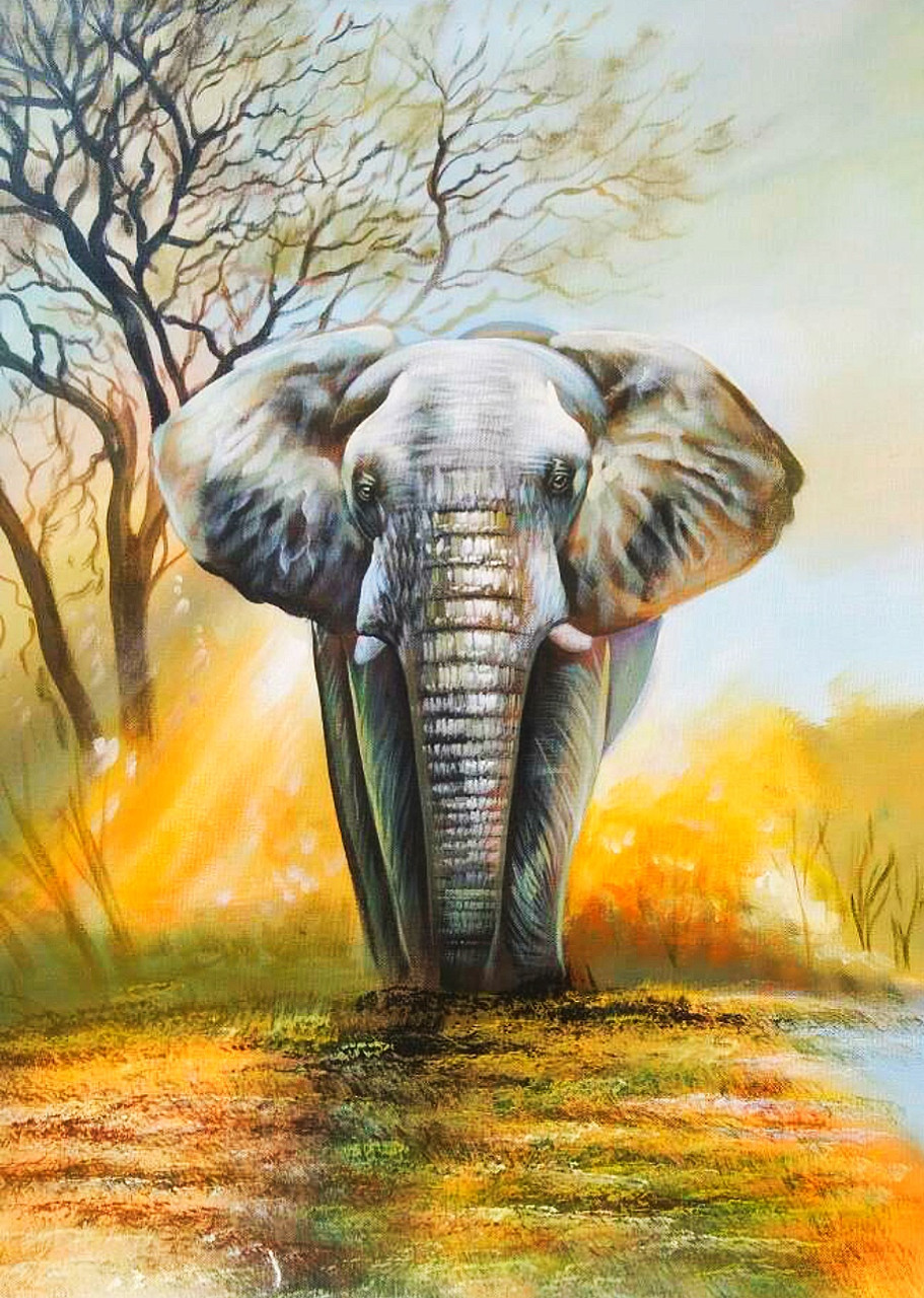 Buy Elephant Painting Handmade Painting By KULDEEP SINGH Code ART 6706   1565468769876 66F1DF4C F446 472B B8E5 A1F69823A80A  54561.1565671531 