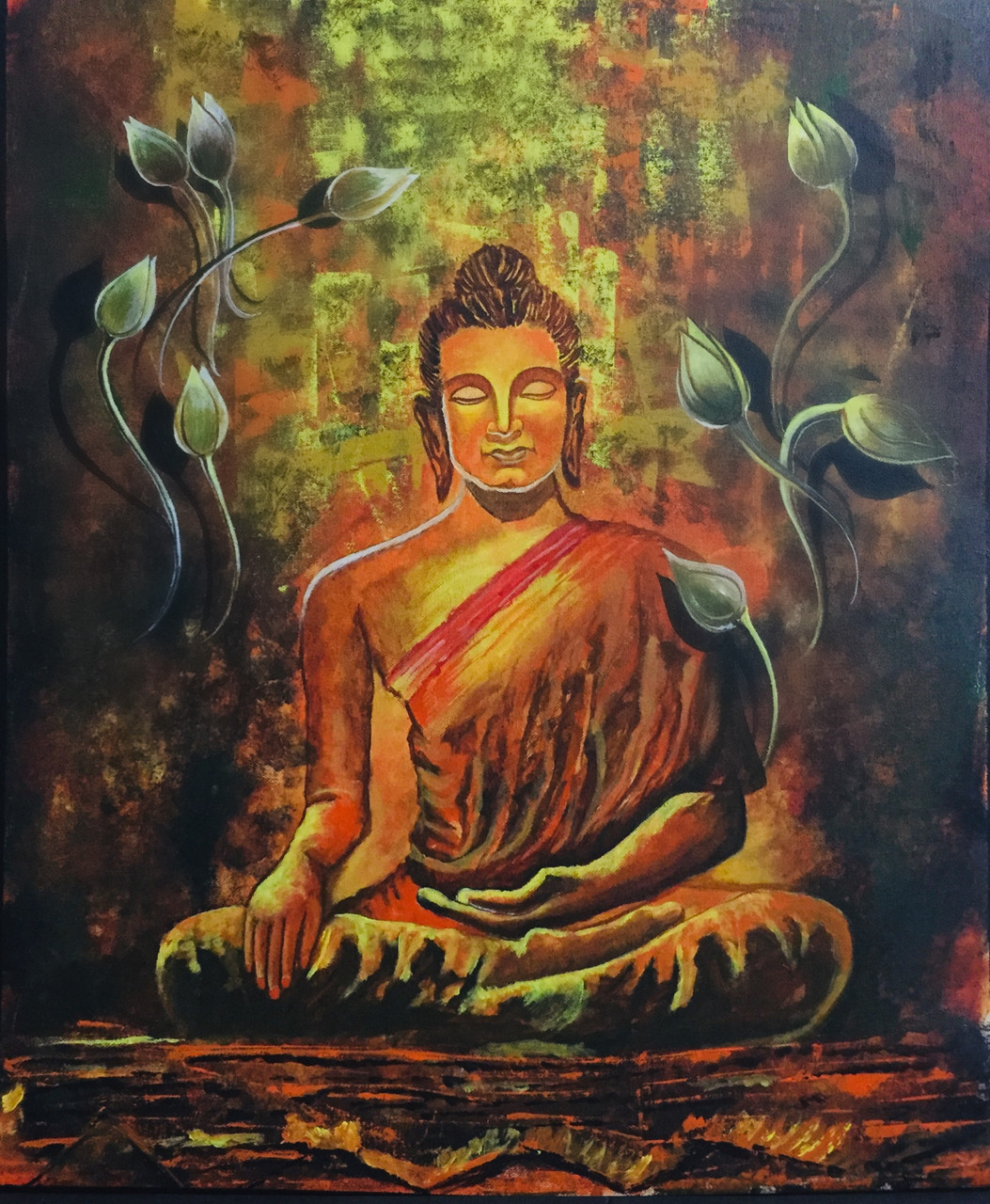 Buy BUDDHA - Deep meditation Handmade Painting by AKASH BHISIKAR.  Code:ART_5557_45757 - Paintings for Sale online in India.