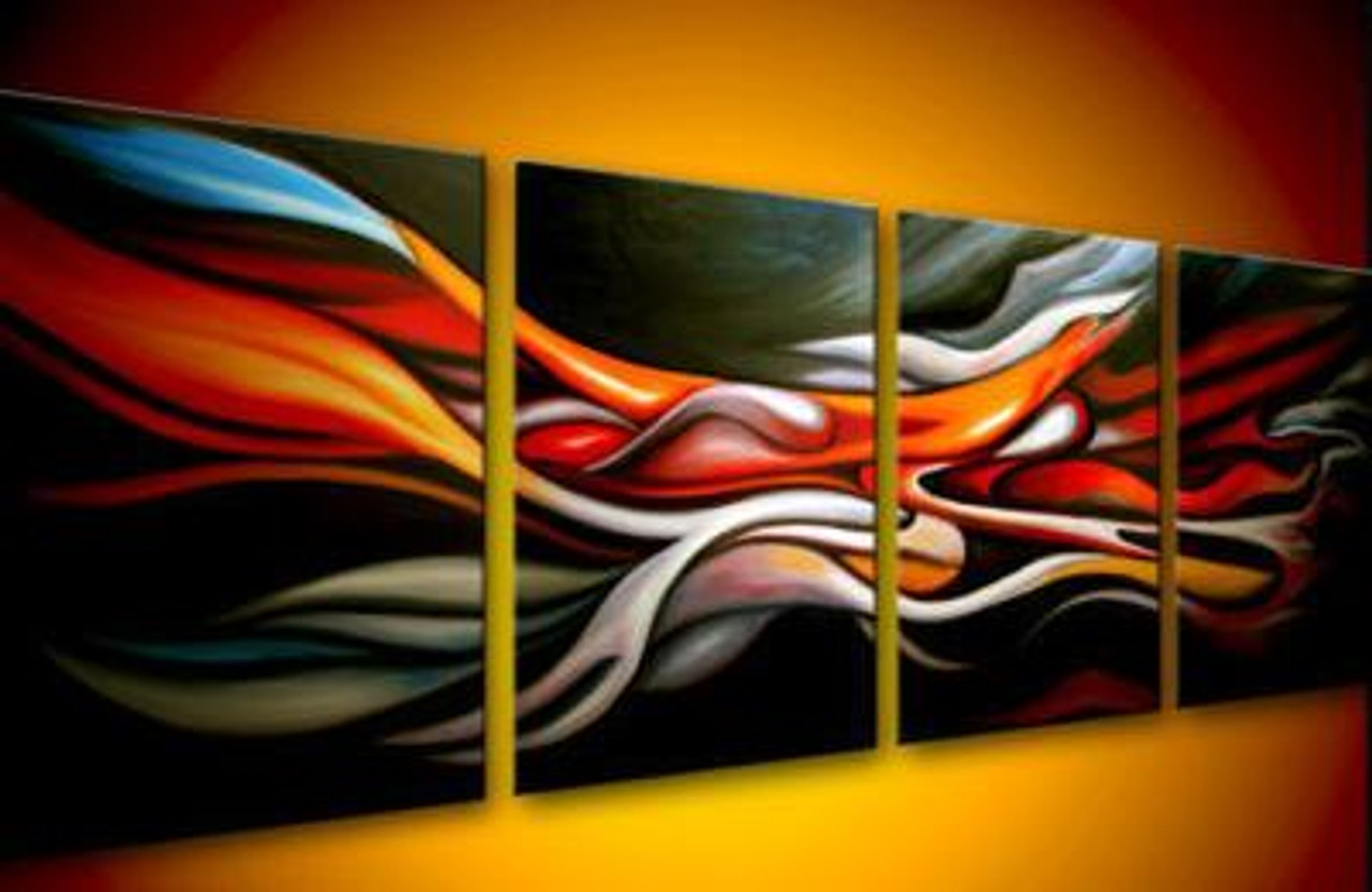 Continuity 64in X 24in (16in X 24in X 4pc),RTCS_31_6424,Oil,Multipiece,Designs,Patterns Continuity 64in X 24in (16in X 24in X 4pc),RTCS_31_6424,Oil,Multipiece,Designs,Patterns