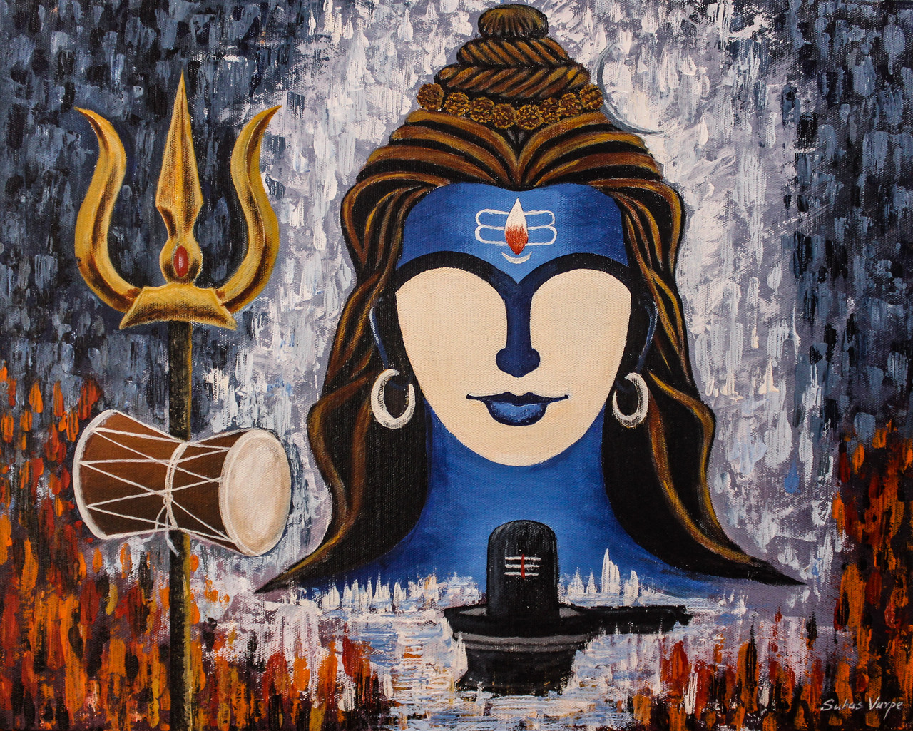 Buy Meditating Lord Shiva-Adiyogi Handmade Painting by SUHAS VARPE ...