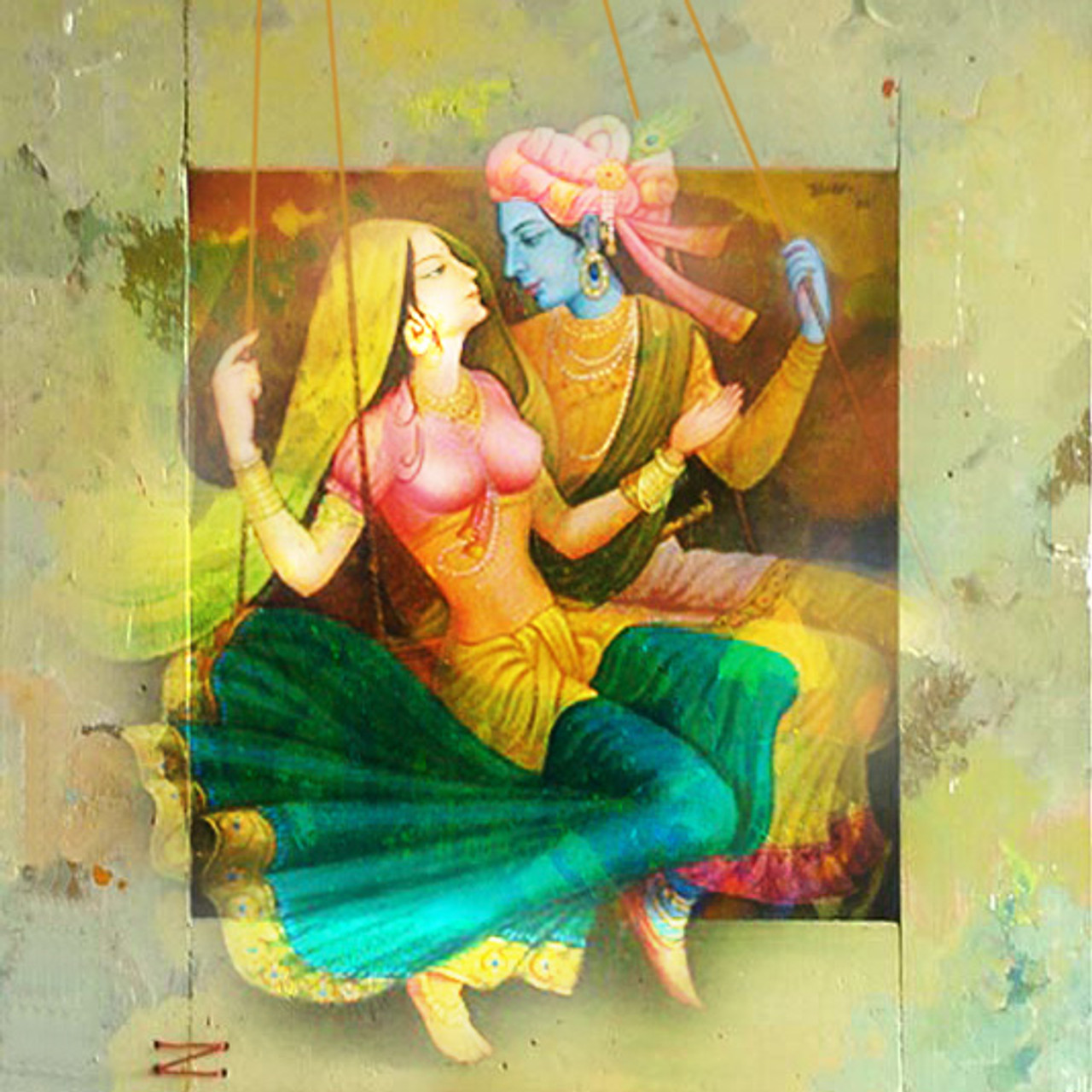 Buy Radha Krishna On Swing by Vekkas Mahalley@ Rs. 8590. Code ...