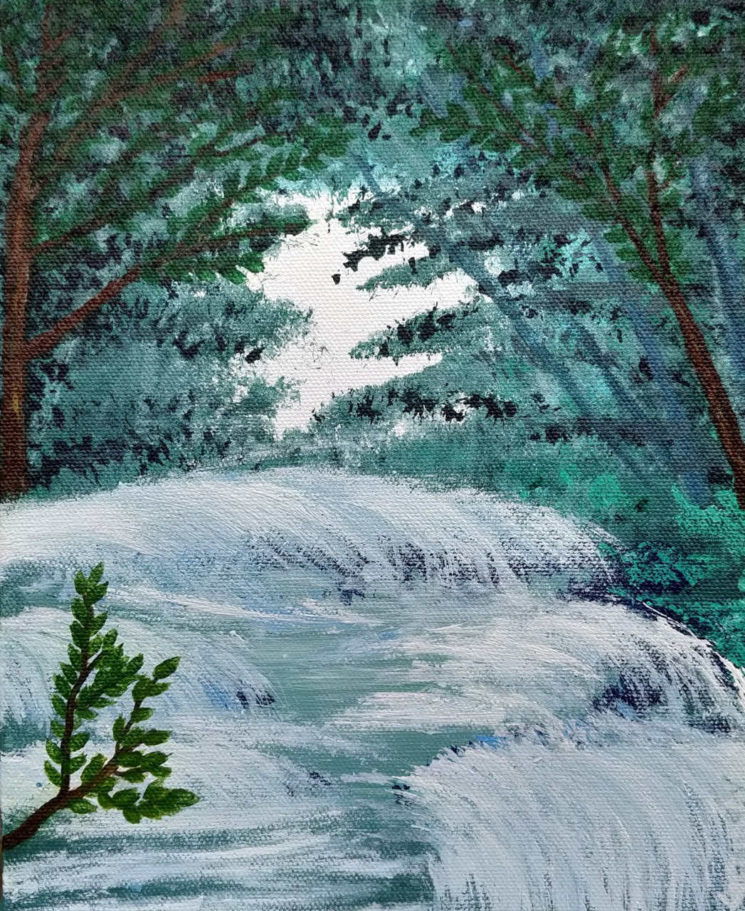 Buy Gushing Stream Handmade Painting By Gitika Singh Code Art 7442 48359 Paintings For Sale Online In India