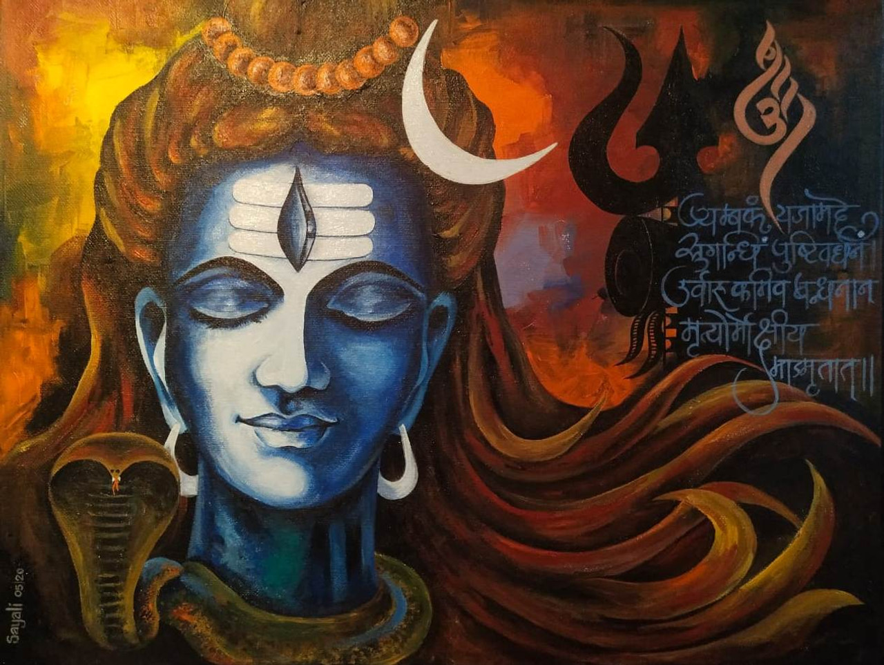 Buy Mahadeva - Lord of Divine Energy Handmade Painting by SAYALI ...