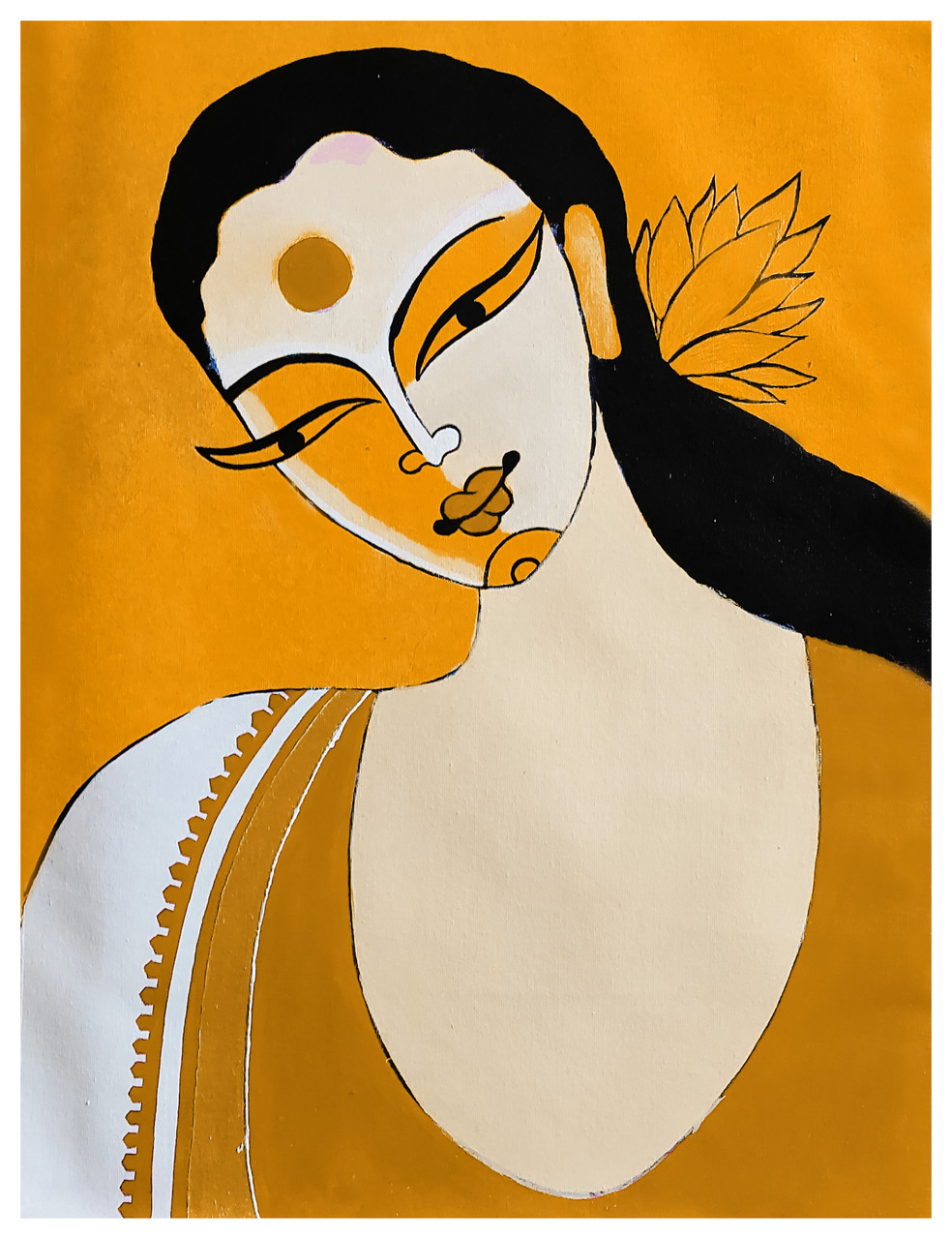 Buy Simple indian women Handmade Painting by AKASH BHISIKAR. Code ...