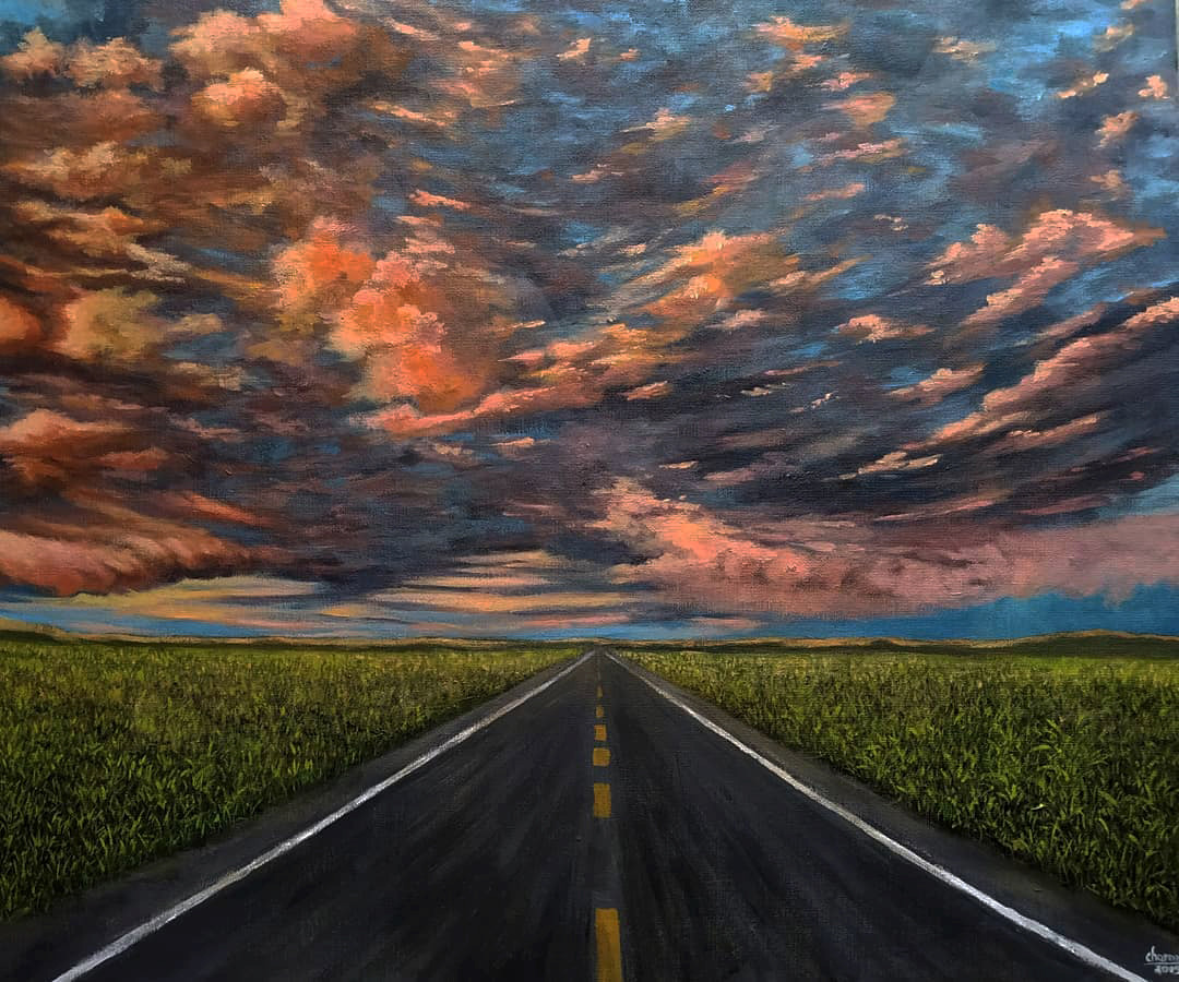 Buy The Highway Handmade Painting by K.SAI CHARAN. CodeART_7856_53697