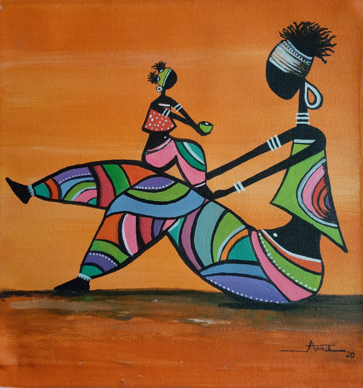 Buy African Mother and child Handmade Painting by AMI LAKHANI ...